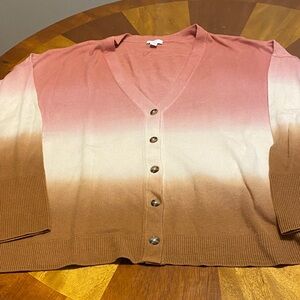 J. Jill rose/ivory/brown cardigan size Large